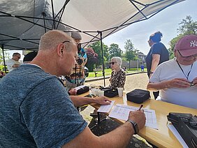Scorelijst van Jeu de Boules wordt ingevuld
