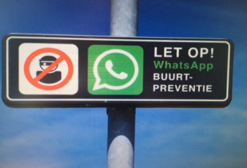 Waarschuwingsbord Whatsapp Buurtpreventie